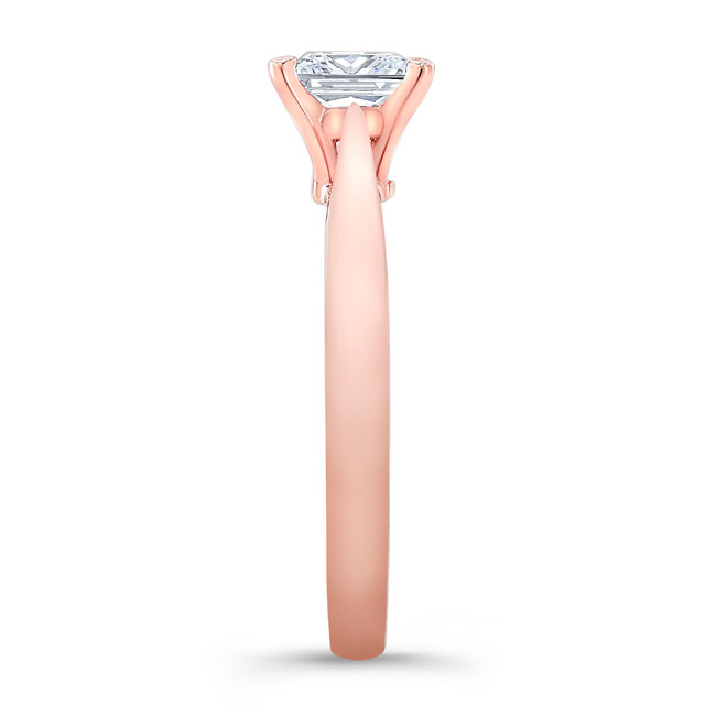 Rose Gold Princess Cut Solitaire Ring Image 3