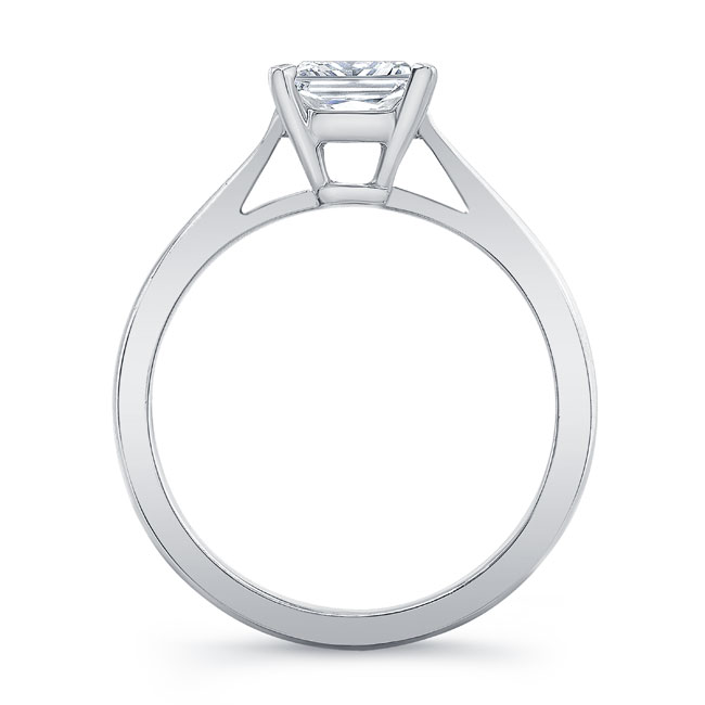 Platinum Princess Cut Moissanite Solitaire Ring Image 2