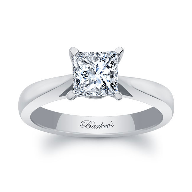  White Gold Princess Cut Moissanite Solitaire Ring Image 1