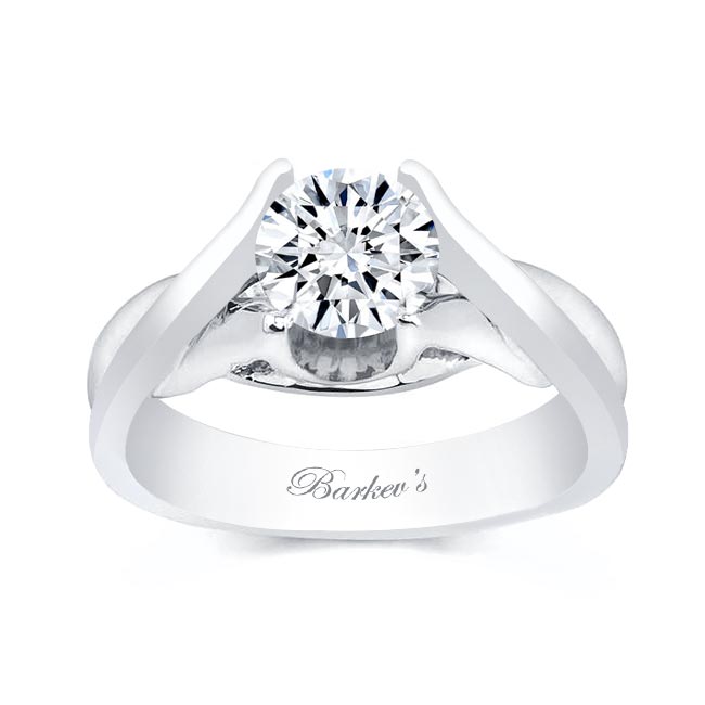 Crossover Moissanite Solitaire Ring