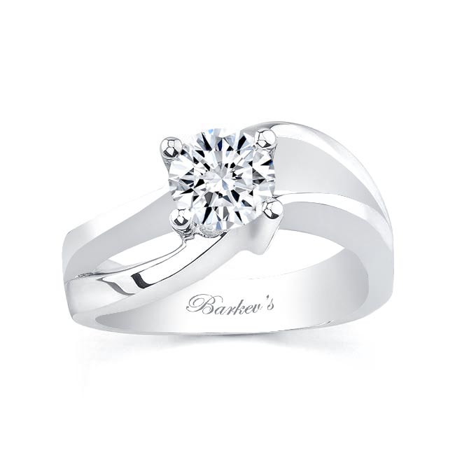  Curving Split Shank Solitaire Ring Image 1