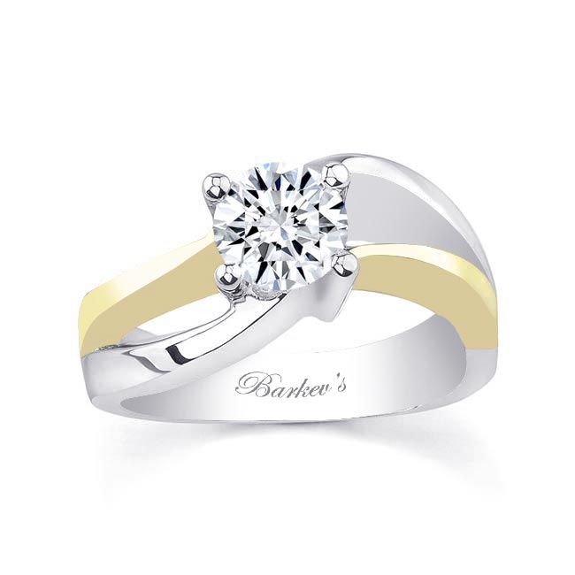  White Yellow Gold Solitaire Engagement Ring 7077L Image 1