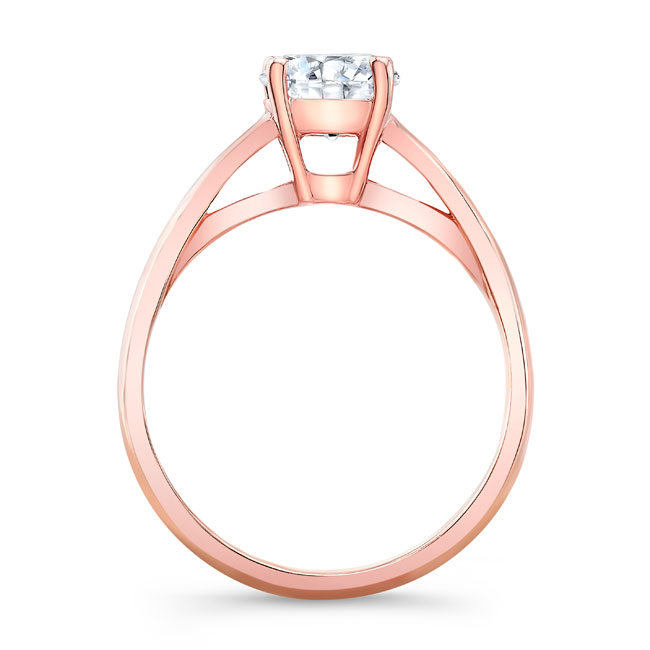  Rose Gold Round Lab Grown Diamond Solitaire Ring Image 2