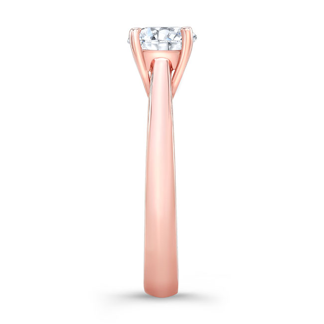 Rose Gold Round Lab Grown Diamond Solitaire Ring Image 3