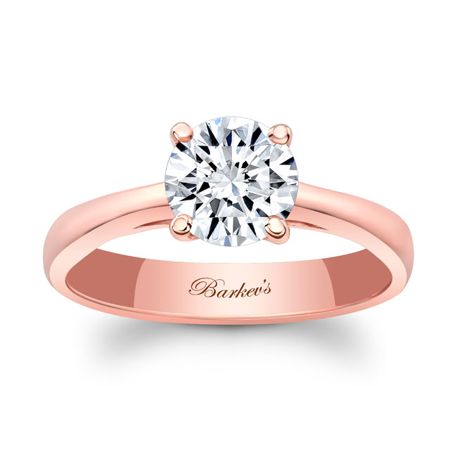  Rose Gold Round Lab Grown Diamond Solitaire Ring Image 1