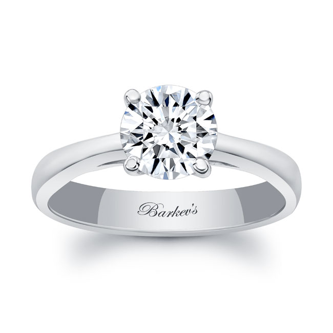  White Gold Round Lab Grown Diamond Solitaire Ring Image 1