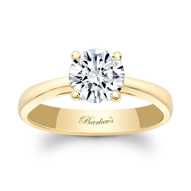  Yellow Gold Round Solitaire Ring Image 1