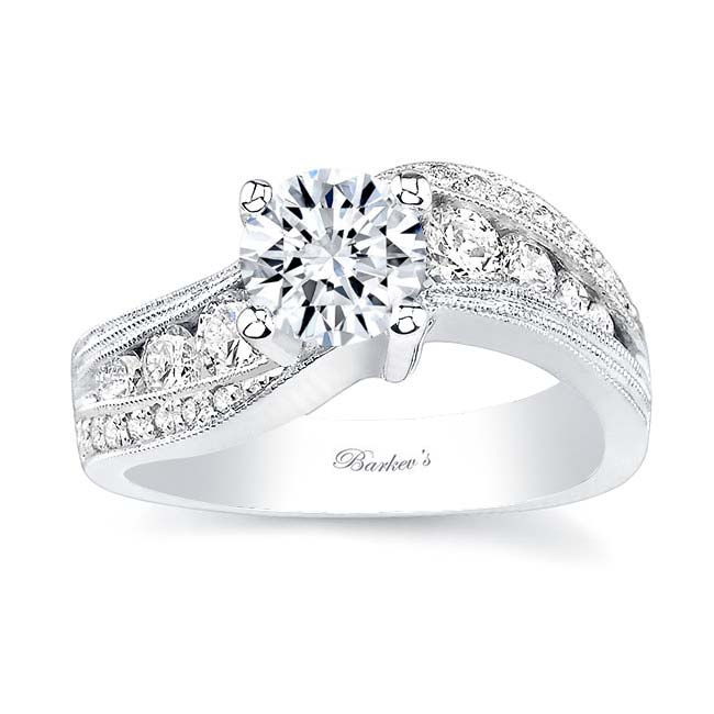  Wide Curving Moissanite Engagement Ring Image 1