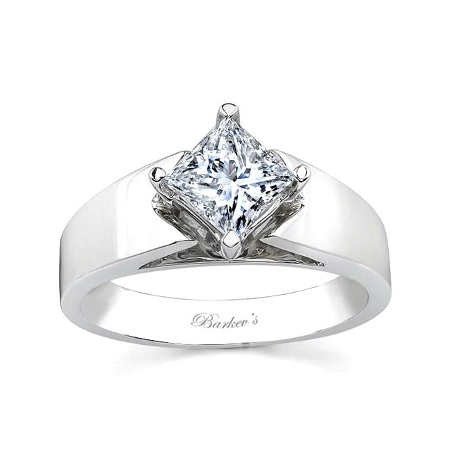 Platinum Princess Cut Moissanite Solitaire engagement Ring MOI-7156L Image 1