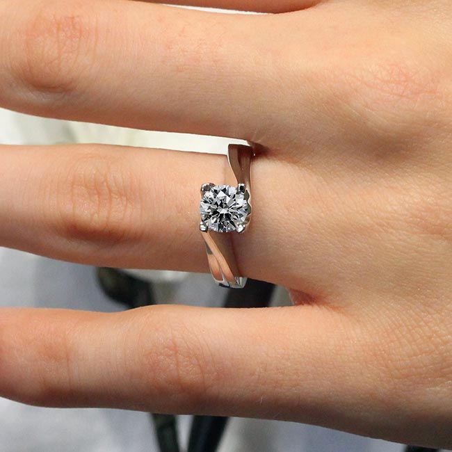  Round Cut Moissanite Solitaire Ring Image 3