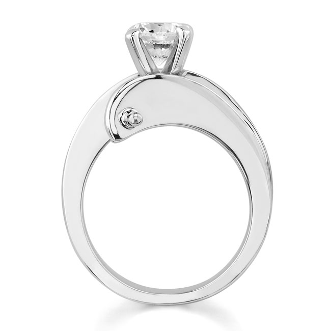  White Gold Open Solitaire Ring Image 2
