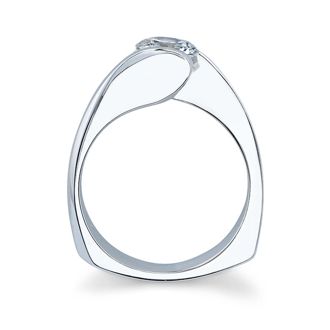  Bypass Round Solitaire Ring Image 2