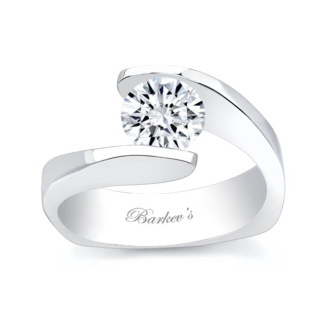  Bypass Round Solitaire Ring Image 1