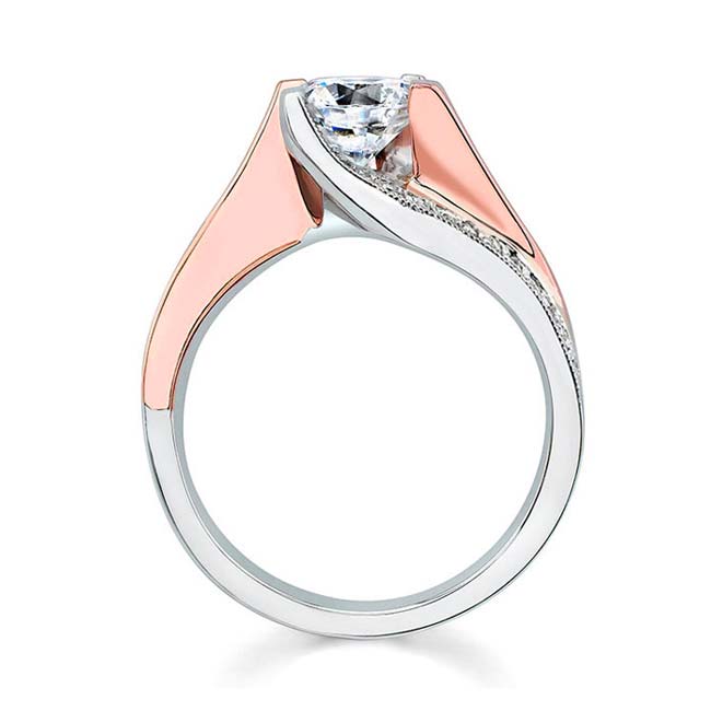  White Rose Gold Round Cut Diamond Ring Image 2