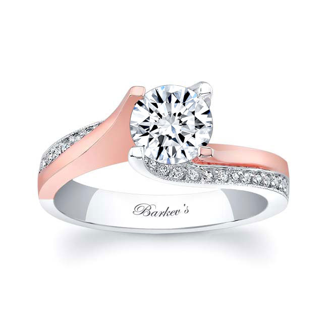 adopteren tegel knuffel 14K White Rose Gold Round Cut Diamond Ring | Barkev's