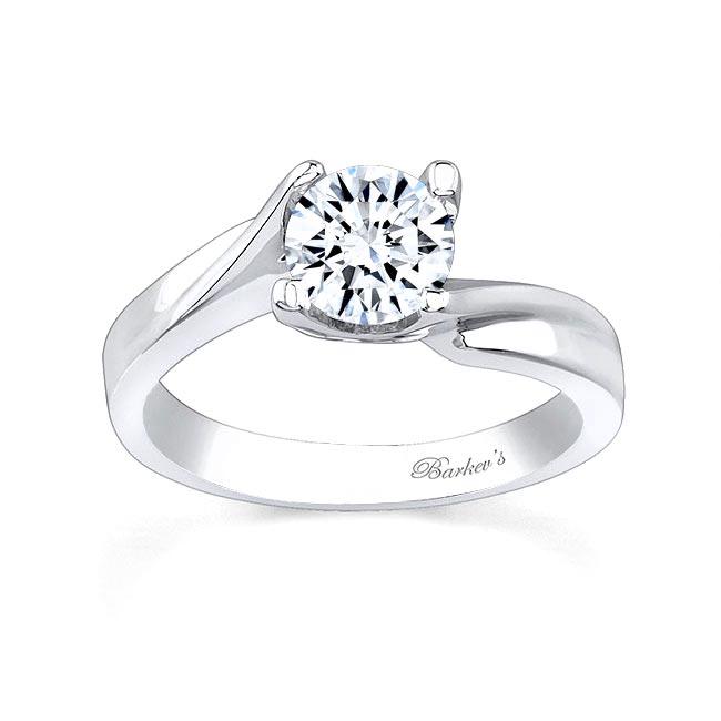 Half Channel Round Solitaire Ring