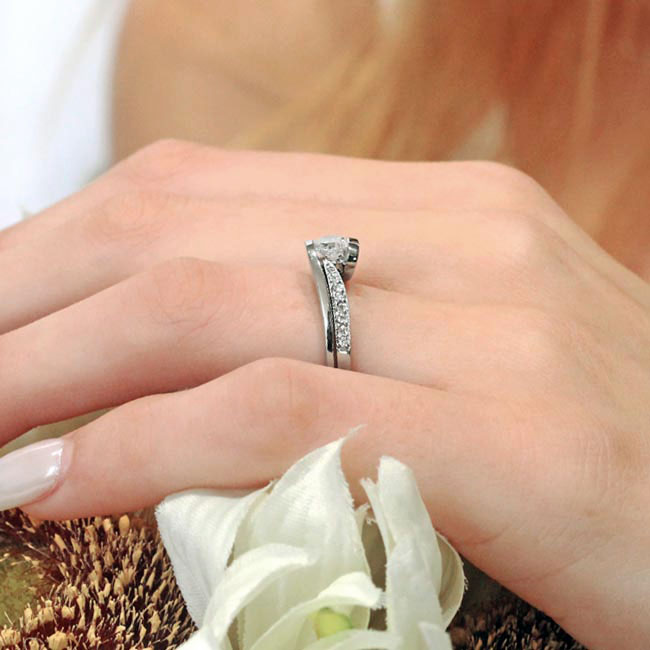 Platinum Interlocking Moissanite Bridal Set Image 5