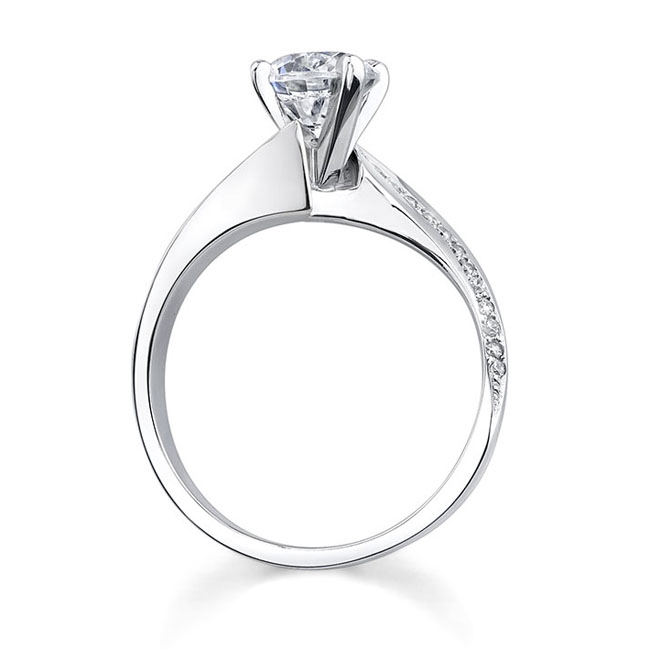 White Gold Curved Shank Moissanite Engagement Ring Image 2