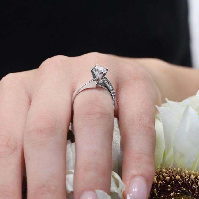 Curved Shank Lab Diamond Engagement Ring Image 5