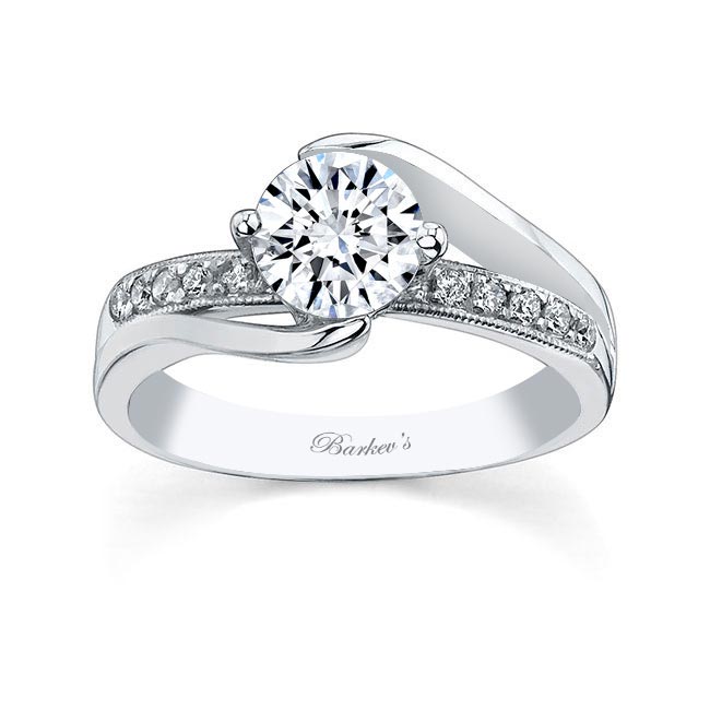 Platinum Classic Style Moissanite Ring Image 1