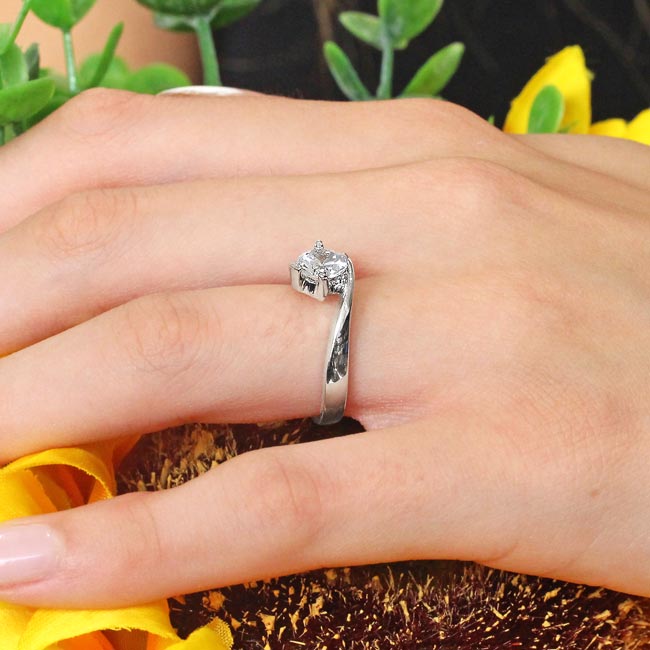 Contemporary Moissanite Solitaire Ring Image 6