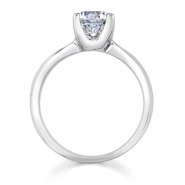  Simple Tapering Moissanite Solitaire Engagement Ring Image 2
