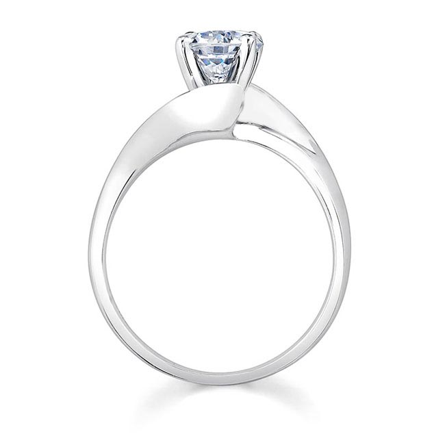  Open Flaired Shank Moissanite Solitaire Ring Image 2