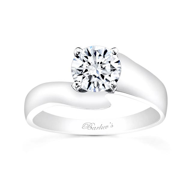  Open Flaired Shank Moissanite Solitaire Ring Image 1