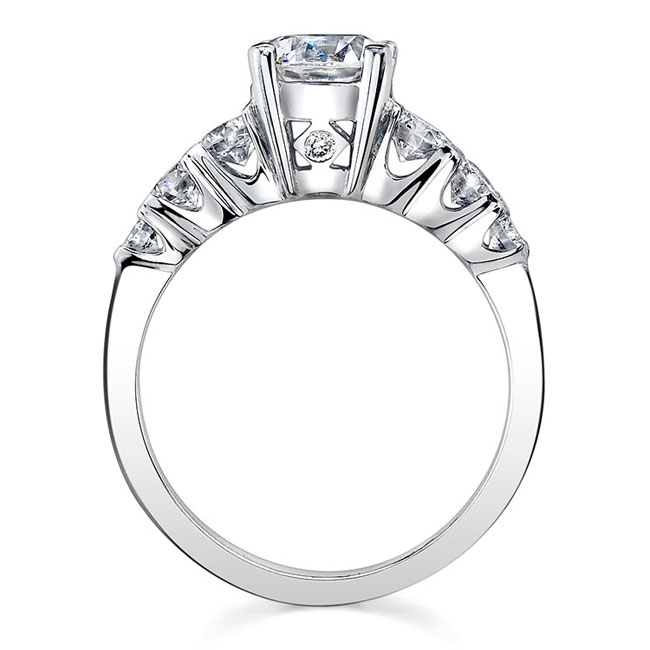  White Gold Straight Line Moissanite Engagement Ring Image 2