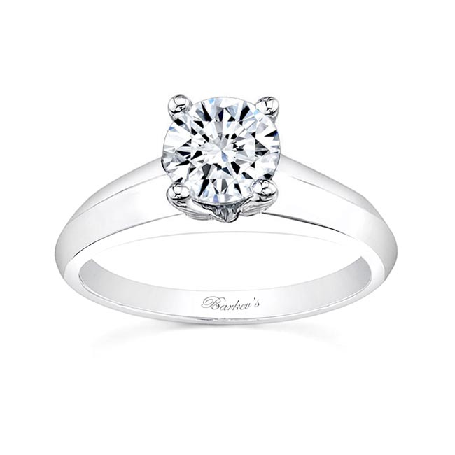  Knife Edged Moissanite Solitaire Ring Image 1
