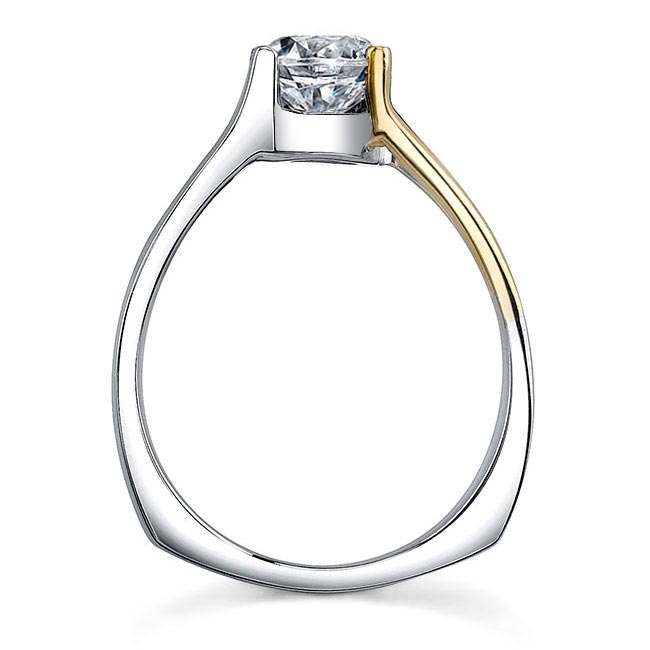 White & yellow gold solitaire ring 7532L Image 2