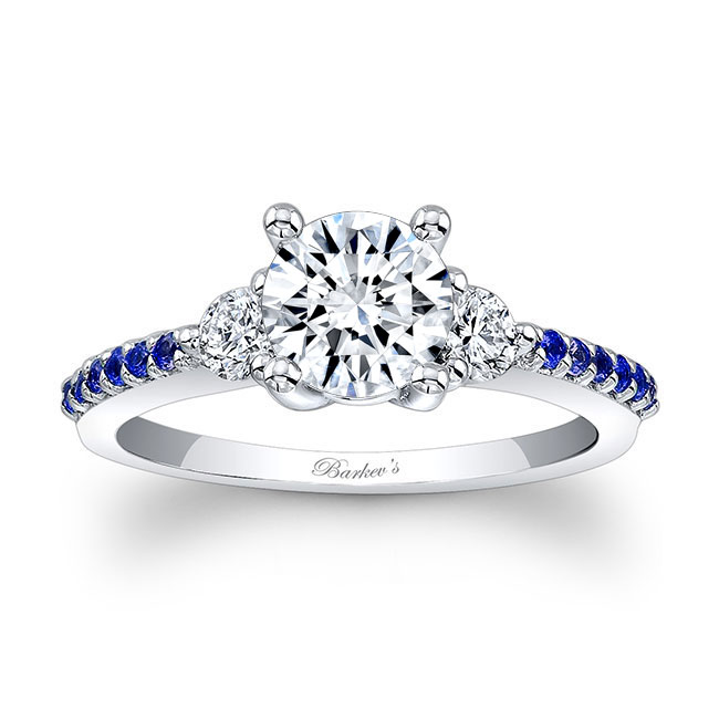 Platinum 3 Stone Sapphire Ring Image 4