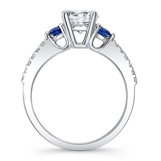 3 Stone Sapphire And Moissanite Ring Image 2