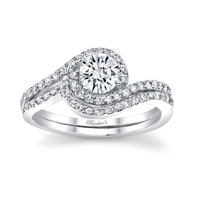  Swirl Diamond Wedding Ring Set Image 1