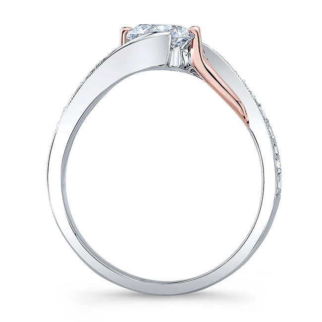  White Rose Gold Bypass Ring Image 5