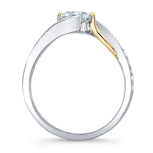  White Yellow Gold Bypass Ring Image 2