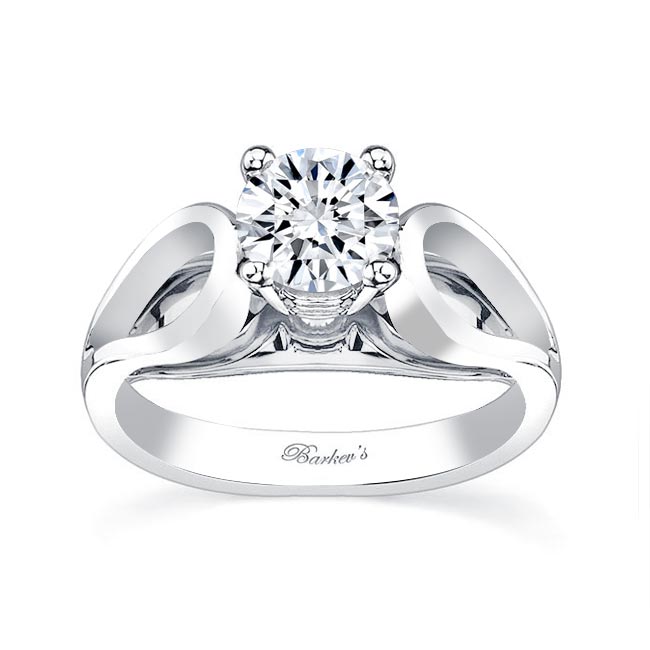 White Gold Looping Solitaire Lab Diamond Ring