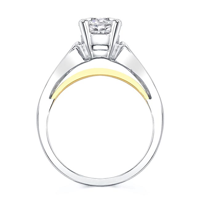 White Yellow Gold Looping Solitaire Lab Diamond Ring Image 2