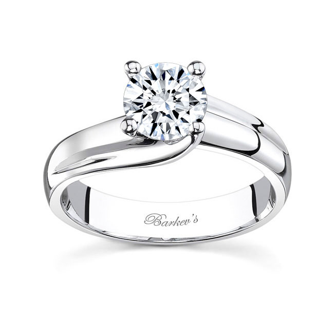 1 Carat Moissanite Domed Shank Solitaire Ring Image 1