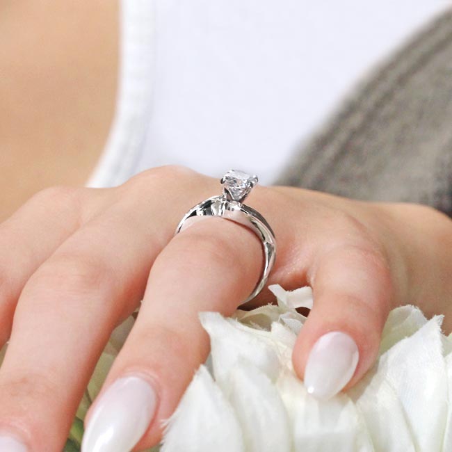 Unusual Moissanite Solitaire Ring Image 5