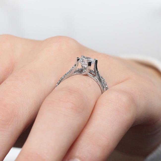 Unique Flared Lab Diamond Bridal Set Image 5