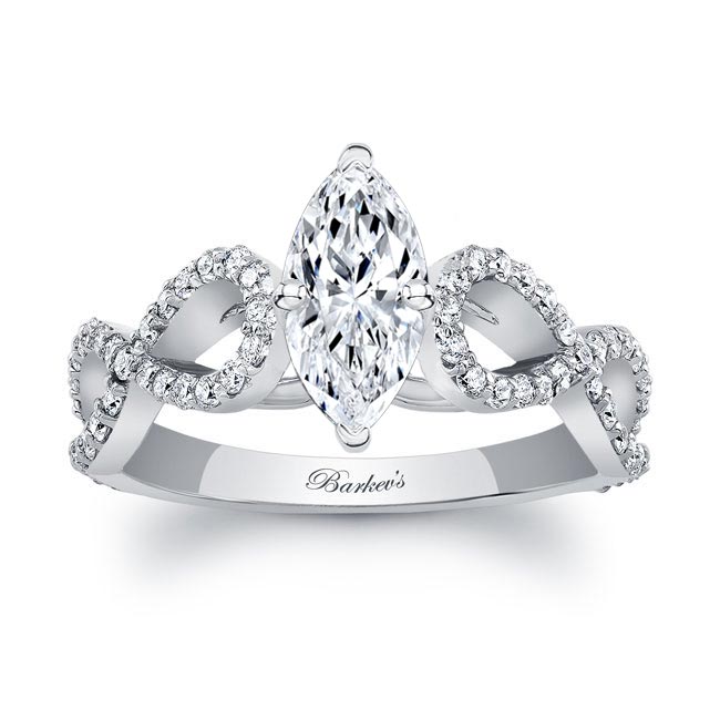 Platinum Marquise Moissanite Infinity Engagement Ring