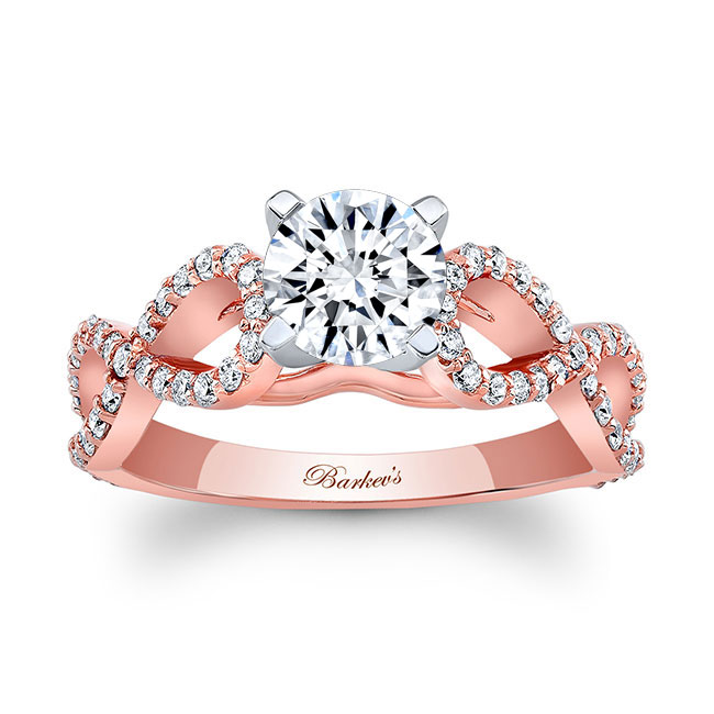  Rose Gold Moissanite Infinity Engagement Ring Image 1