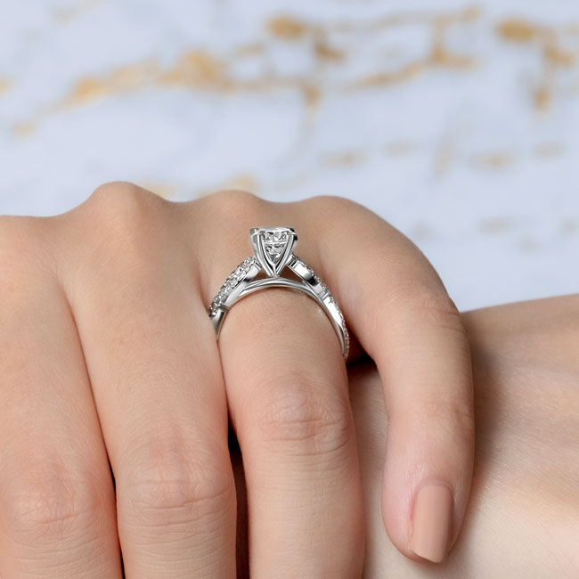  White Gold Moissanite Infinity Engagement Ring Image 4