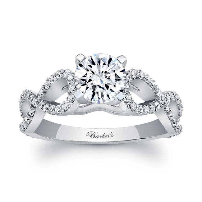  White Gold Moissanite Infinity Engagement Ring Image 1