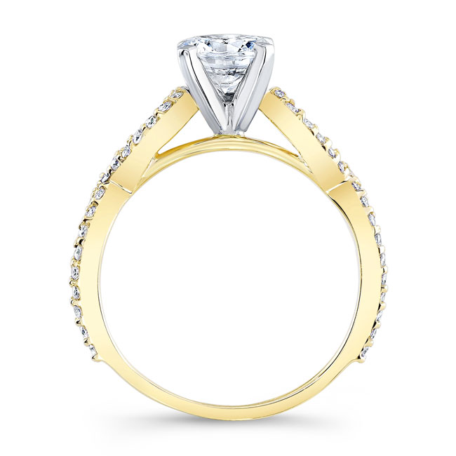  Yellow Gold Moissanite Infinity Engagement Ring Image 2