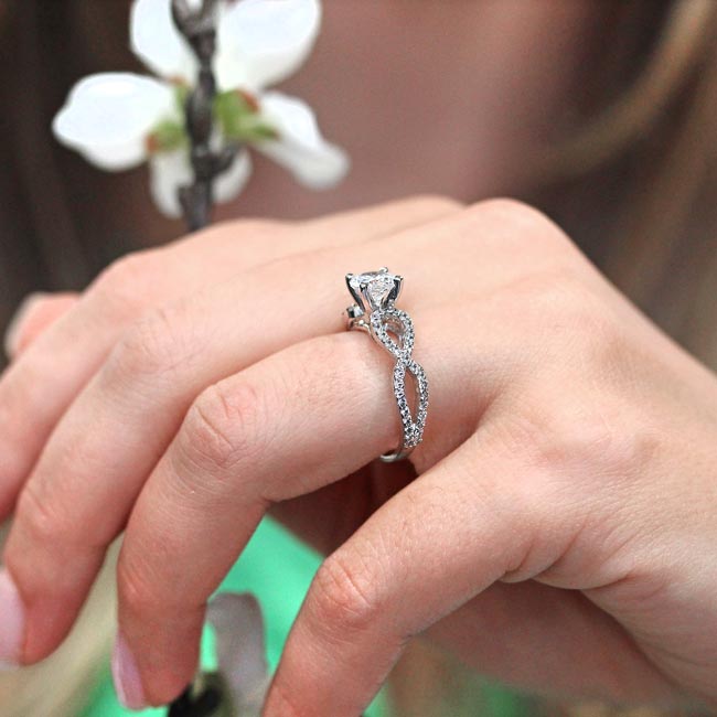  Moissanite Infinity Engagement Ring Image 4