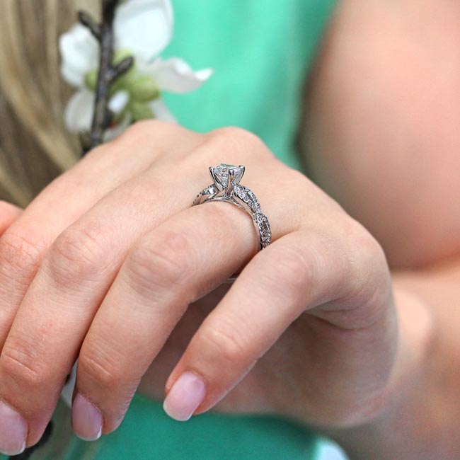  Moissanite Infinity Engagement Ring Image 5