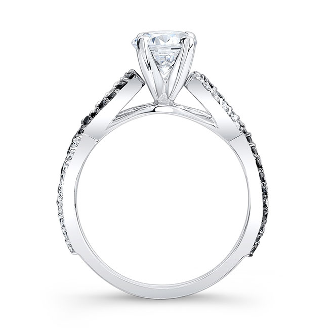 Platinum Infinity Black And White Diamond Moissanite Ring Image 2