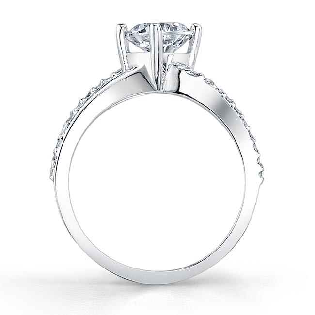 Platinum Curving Split Shank Moissanite Ring Image 2